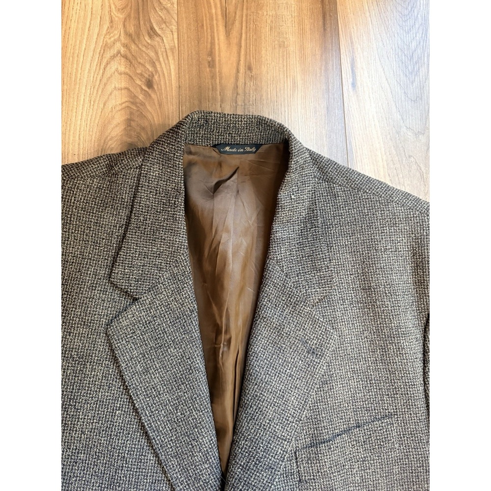 Today's Man Fierte SRL Italian Sports Coat Blazer 44L Brown Tweed Wool